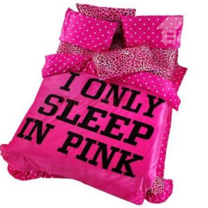 Sexy Pink Leopard Flannel 4 Piece Bedding Sets