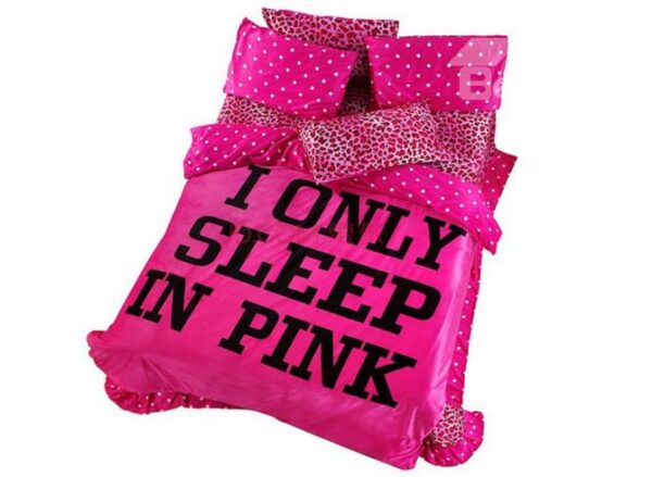 Sexy Pink Leopard Flannel 4 Piece Bedding Sets