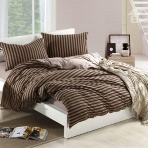 Simple Morden Style Coffee Color Stripes 4 Piece Bedding Sets/Duvet Cover Sets