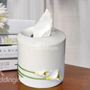New Arrival Simple and Elegant Pastoral Resin Fine Handiwork Calla Tissue Box