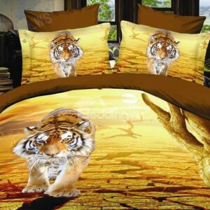 New Arrival Lifelike 3D Tiger Print 4 Piece Bedding Sets/Duvet Cover Sets