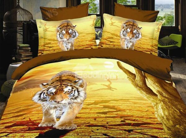 New Arrival Lifelike 3D Tiger Print 4 Piece Bedding Sets/Duvet Cover Sets