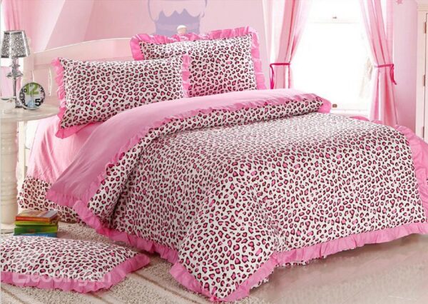 Sexy Pink Leopard Print 4 Piece Bedding Sets/Duvet Cover Sets