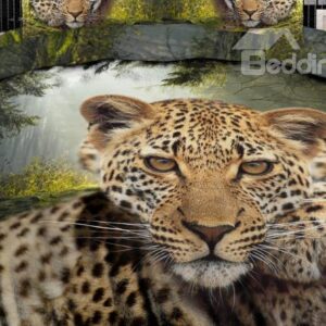 High quality Leopard Print 4 Piece Bedding Sets/Duvet Cover Sets