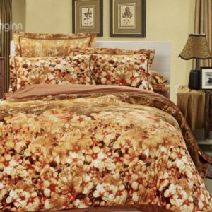 Elegant Warm-toned Color Comfortable Sandedcloth Material 4 Piece Bedding Sets/Duvet Cover Sets