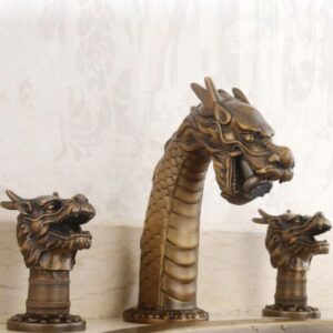 Cool Creative Dragon Head Design Pure Copper Bathroom Faucet