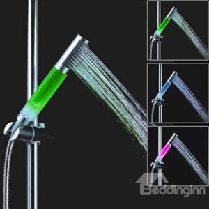 Unique Design Handheld LED Shower Head Faucet Changing 3 Color by Temperature