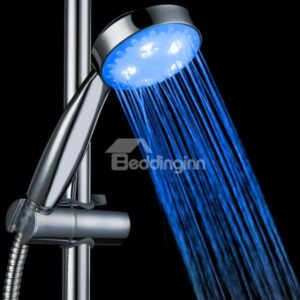 Creative LED Rainfall Shower Head Faucet Changing 3 Color by Temperature