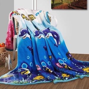 New Arrival Cozy High Quality Dolphin Air Conditioning Thick Flannel Blanket