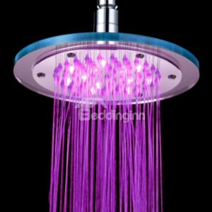 Unique Copper with Organic Glass Temperature Control LED Changing Color Shower Head Faucet