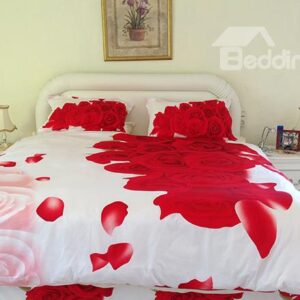 3D High Quality Sexy Rose Bunch 4 Piece Bedding Sets/Duvet Cover Sets