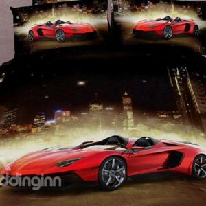 Luxury Sports Car Print 4 Piece Bedding Sets/Duvet Cover Sets