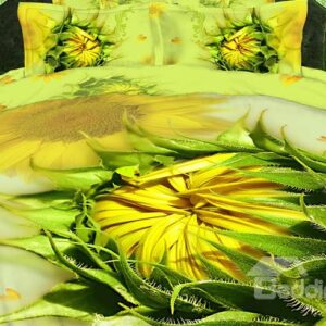 Splendid Sunflower Print 4 Piece Bedding Sets/Duvet Cover Sets