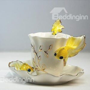 New Arrival Stylish Vivid Golden Fish Coffee Cup