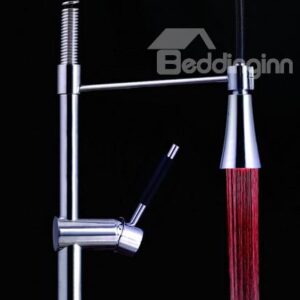 Horn Type Three Color Faucet Changing Color by Temperature for Kitchen