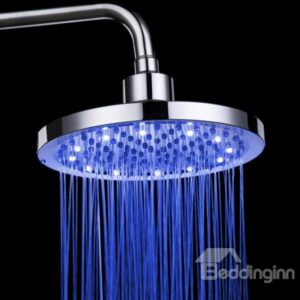 8 Inches Round LED Changing Color Pure Copper Shower Head faucet