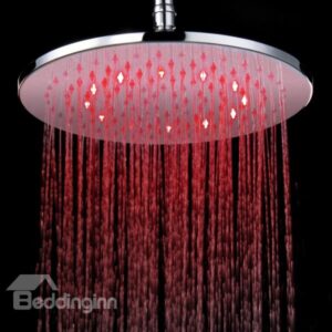 Fashion 12 Inches LED Changing Color Pure Copper Shower Head Faucet