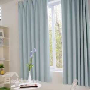 Eco-Fine Simply Style Cheap Price Blue Color Living Room & Bed Room Curtain