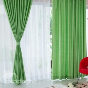 Eco-Fine Top Quality One- piece Plus Size Bud Green Color Living Room & Bed Room Curtain