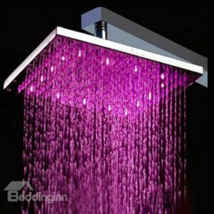 12 Inches Temperature Control LED Changing Color Pure Copper Shower Head Faucet