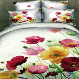 Magnificent Poppy Flower 4 Piece Cotton Bedding Sets