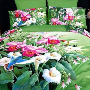 New Arrival Multicoloured Flowers 4 Piece Cotton Bedding Sets