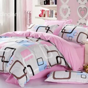 100% Cotton Classical Plaid 4 Piece Duvet Cover Sets