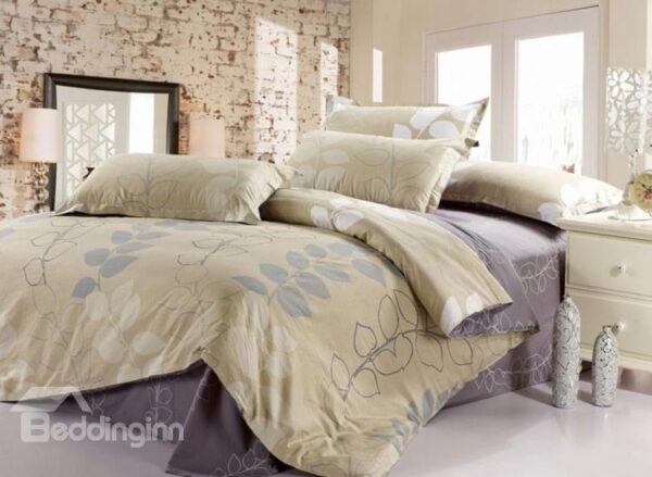 Best Selling Noble Leaves Active Printing 4 Piece Bedding Sets
