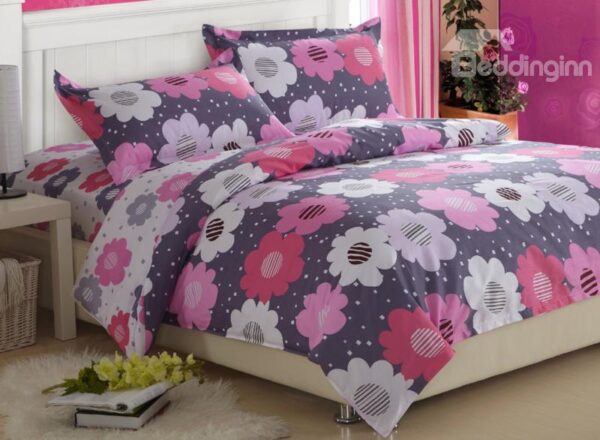 Superior Quality Current 4 Piece Floral Print Bedding Sets