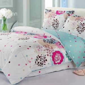 Bright Colorful Dots Active Priting 4 Piece Bedding Sets