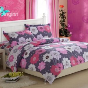 Superior Quality Current Floral Print 4 Piece Discount Bedding Sets