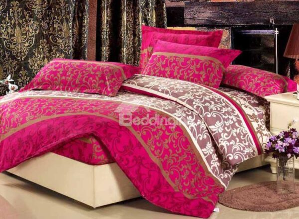 Luxurious Abstract Decorative Pattern 4 Piece Discount Bedding sets With Fitted Sheet