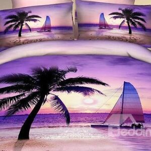 New Arrival 100% Cotton Palm Beach Sea of Love 4 Piece Bedding Sets/Duvet Cover Sets