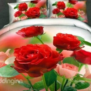 New Arrival High Quality 100% Cotton Gorgeous Flowers 4 Piece Bedding Sets/Duvet Cover Sets