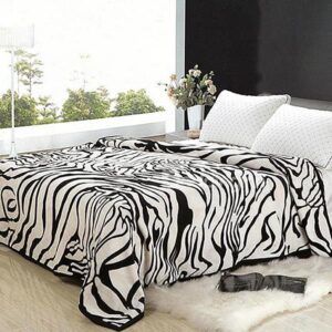 New Arrival High Quality Super Soft Zebra Print Thin Raschel Blanket