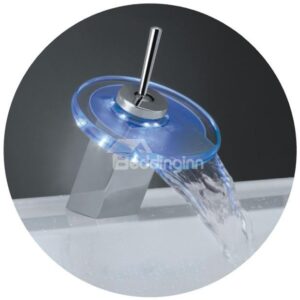 Single Handle LED Waterfall Heat Discoloration Three Color Faucet for Bathroom & Kitchen