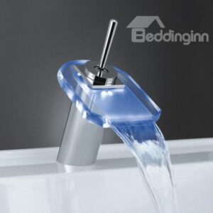 New Arrival Single Handle LED Waterfall Heat Discoloration Luminous Faucet for Bathroom/Kitchen