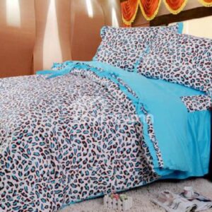 New Arrival 100% Cotton Korean Style Sexy Leopard Blue 4 Piece Bedding Sets/Duvet Cover Sets