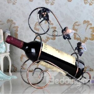 New Arrival Fashional Flower Vine Wrought Iron Wine Rack