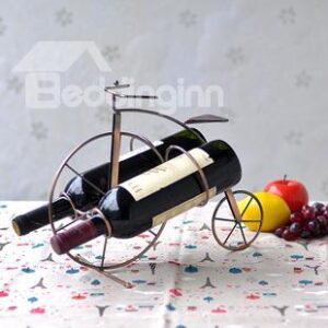 Creative Vintage Bicycle Wrought Iron Artware Wine Rack with Two Sides