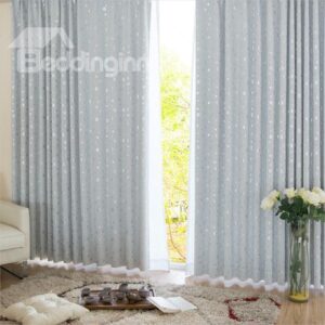 New Arrival Noble Silvery Window Shade Two-piece Curtain with Beautiful Pattern