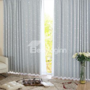 Best Selling Slivery Window Shade One piece Curtain with Beautiful Pattern