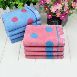 New Arrival Comfortable Skin Care Dot Print Candy Color Soft Children Towel