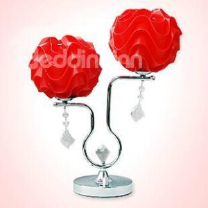Fashion Red Flower Shape Crystal Table Lamp( Brightness Adjustable)