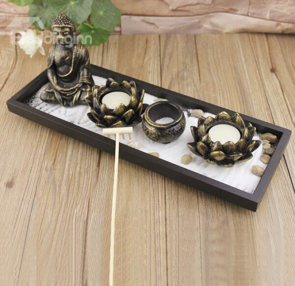 New Arrival Chinese Zen Buddha Sand Table Incense Burner Candle Holder