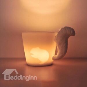 Fairy Tale Lovely Squirrel Ceramic Candle Holder Mug