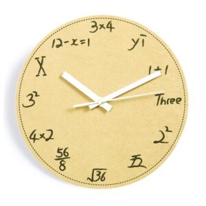 Creative Simple Mathematic Problem Wooden Mute Wall Clock