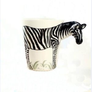 New Arrival Hand-painted 3D Ceramic Zebra Creative Mug