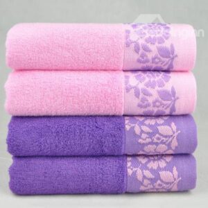 New Arrival Comfortable Bamboo Elegant Leaves 2-piece Towel