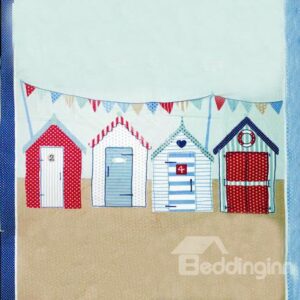 New Arrival Cartoon Beach Houses Patterns Bath Towel